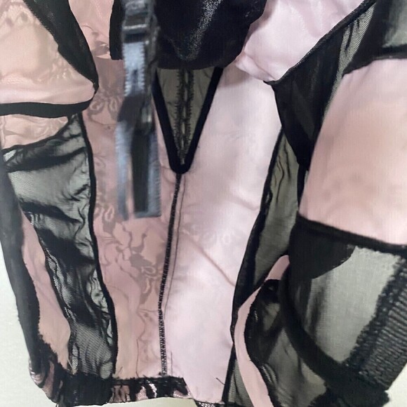 The Collection Escante Womens Black and Pink Lace Padded Lace Up Large Corset - Picture 8 of 13